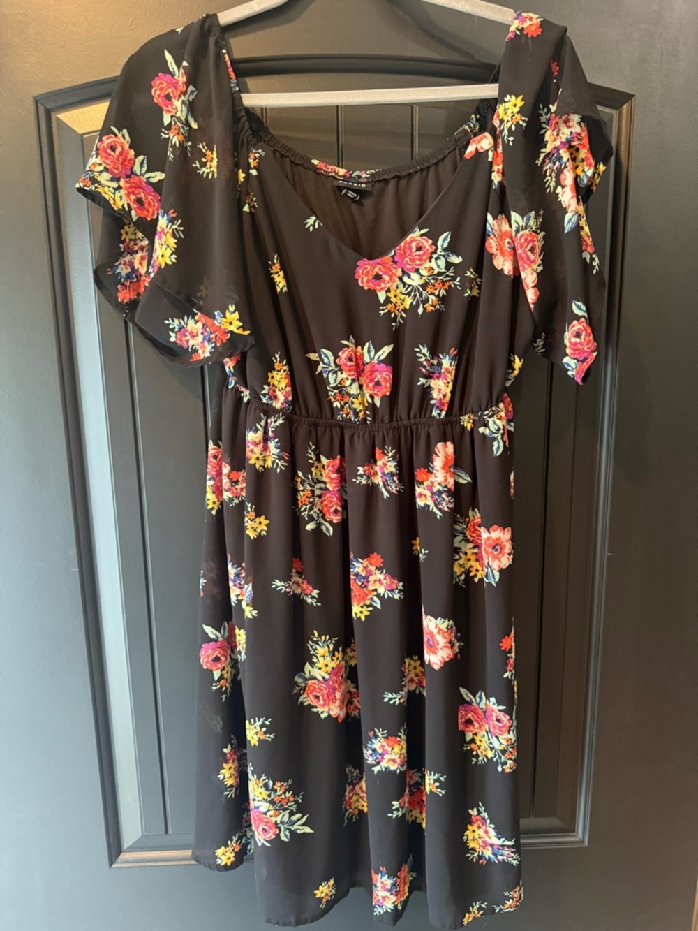 Torrid Floral Dress | Size 0 (Large) | Black Multicolor